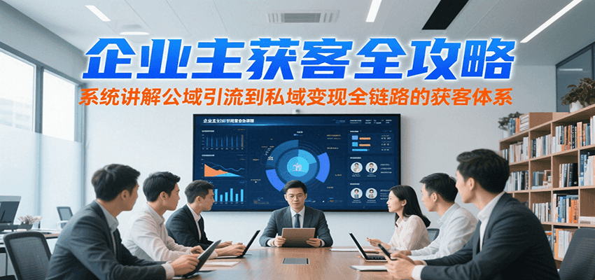 企业主获客全攻略，系统讲解公域引流到私域变现全链路的获客体系-致富学堂