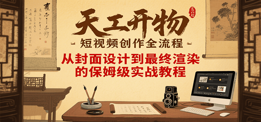 天工开物短视频创作全流程，从封面设计到最终渲染的保姆级实战教程-致富学堂