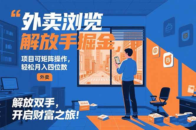 （15440期）外卖浏览掘金项目 可矩阵操作 轻松日入500+-致富学堂