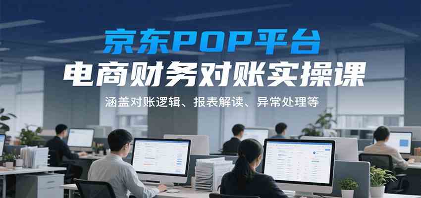 京东POP平台电商财务对账实操课，涵盖对账逻辑、报表解读、异常处理等-致富学堂