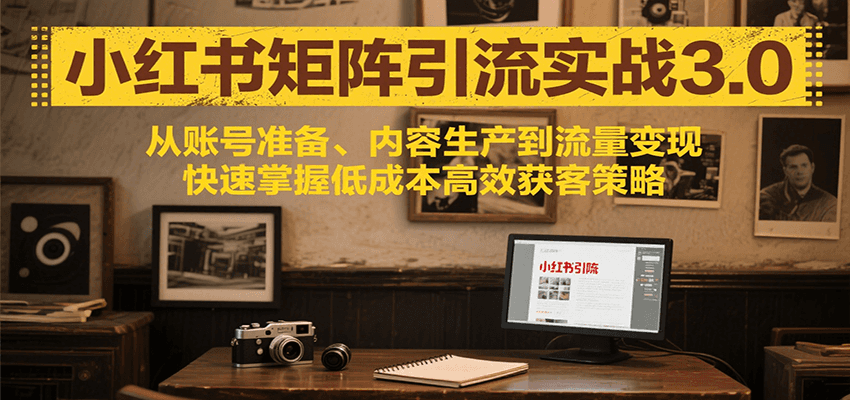 小红书矩阵引流3.0，从账号准备、内容生产到流量变现，快速掌握低成本高效获客策略-致富学堂