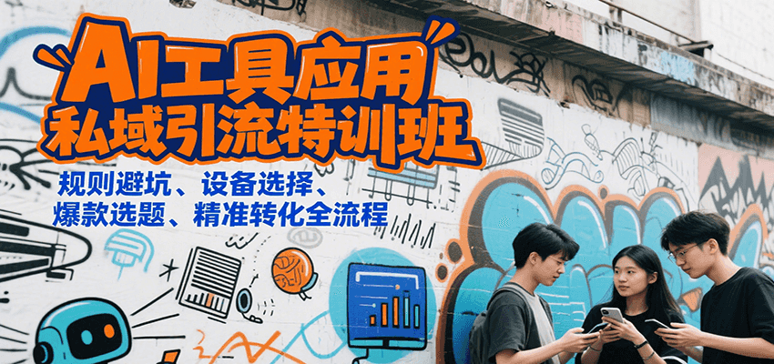 AI工具应用私域引流特训班，规则避坑、设备选择、爆款选题、精准转化全流程-致富学堂