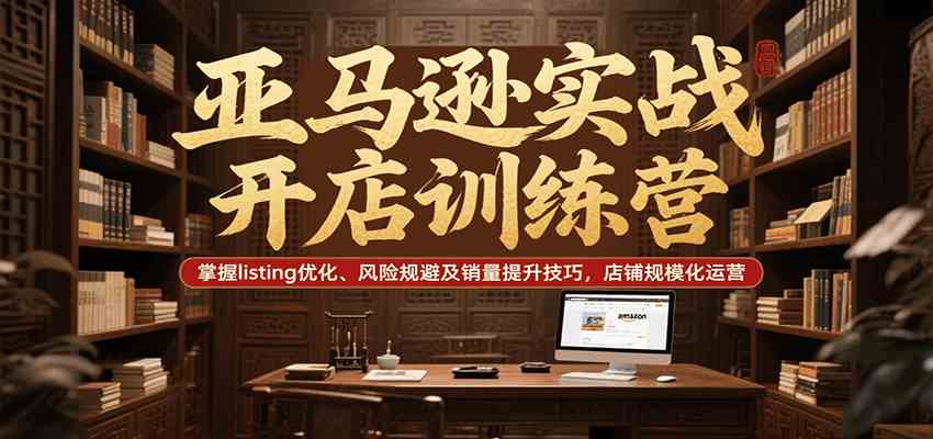 亚马逊实战开店训练营，掌握listing优化、风险规避及销量提升技巧，店铺规模化运营-致富学堂