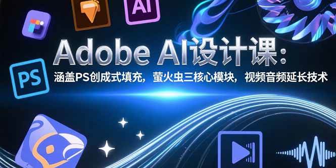 （15469期）Adobe AI设计课：涵盖PS创成式填充，萤火虫三核心模块，视频音频延长技术-致富学堂