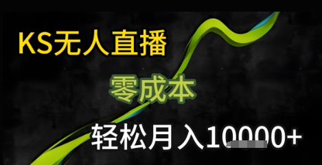 KS无人直播25年最新玩法，只需一部手机，轻松月入1W+【揭秘】-致富学堂