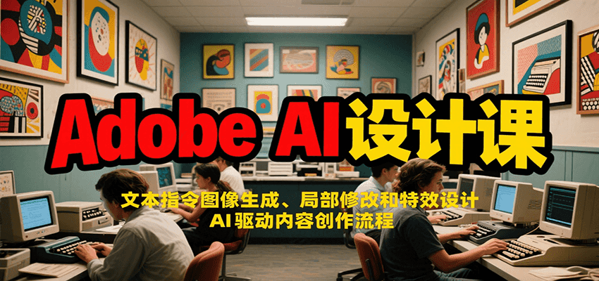 Adobe AI设计课：文本指令图像生成、局部修改和特效设计，AI驱动内容创作流程-致富学堂