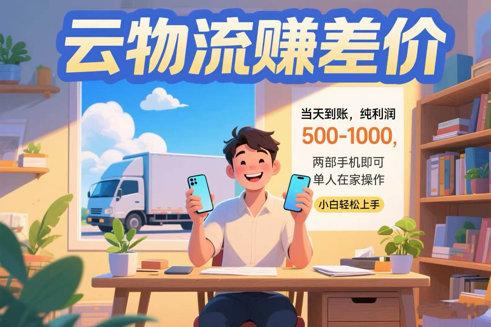 （15492期）云物流赚差价 当天到账纯利润500-1000 两部手机即可 可单人在家操作 小…-致富学堂