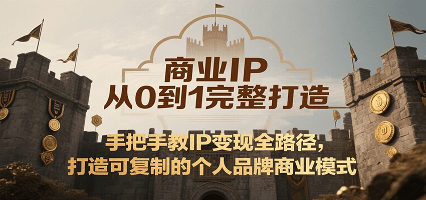商业IP从0到1完整打造，手把手教IP变现全路径，打造可复制的个人品牌商业模式-致富学堂