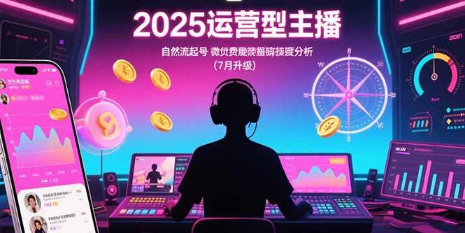 （15508期）2025运营型主播：自然流起号，微付费投放技巧，罗盘数据深度解析(7月更新)-致富学堂