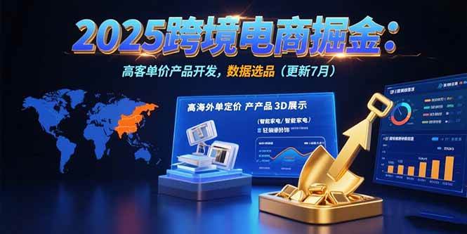 （15512期）2025跨境电商掘金：蓝海市场定位，高客单价产品开发，数据选品(更新7月)-致富学堂