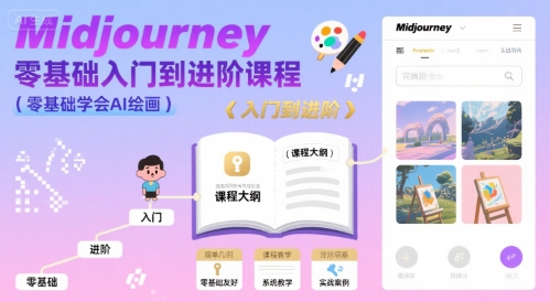 midjourney零基础入门到进阶课程，零基础学会AI绘画-致富学堂