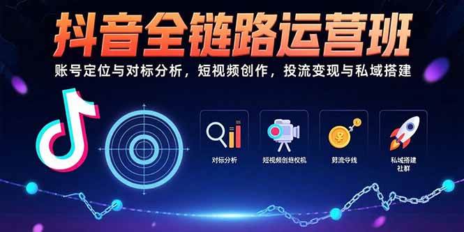 （15525期）抖音全链路运营班：账号定位与对标分析，短视频创作，投流变现与私域搭建-致富学堂