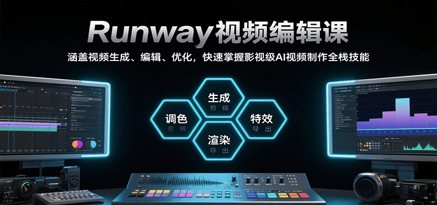 Runway视频编辑课，涵盖视频生成、编辑、优化，快速掌握影视级AI视频制作全栈技能-致富学堂