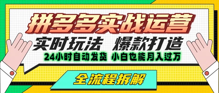 拼多多最新实战运营高投产：长久稳定项目，单店利润一天三位数-致富学堂