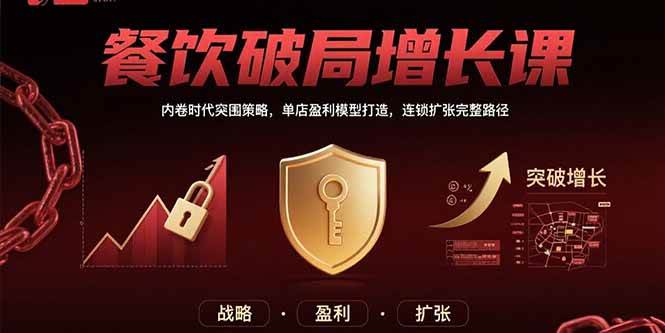（15541期）餐饮破局增长课：内卷时代突围策略，单店盈利模型打造，连锁扩张完整路径-致富学堂