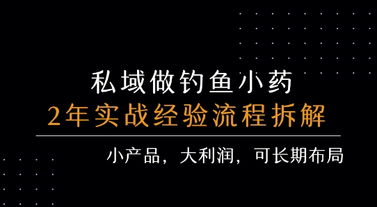 私域做钓鱼小药 每单利润3张+ 详细流程拆解-致富学堂