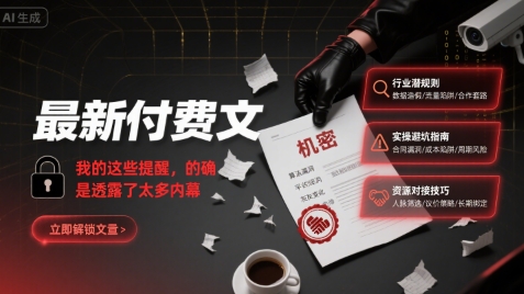 最新付费文：我的这些提醒，的确是透露了太多内幕-致富学堂