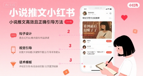 小说推文小红书高转化引导方法实操课，小说推文高效且正确引导方法-致富学堂