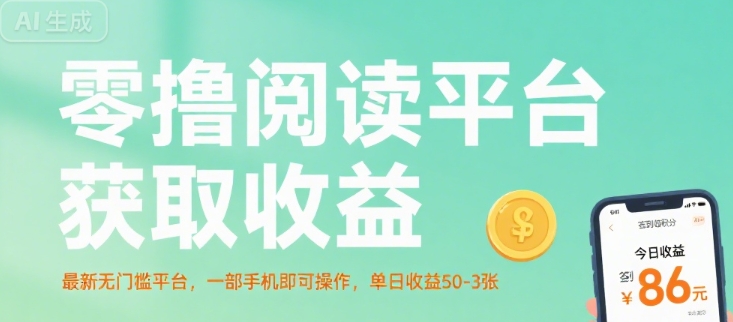 零撸阅读平台获取收益，最新无门槛平台，一部手机即可操作，单日收益50-3张【揭秘】-致富学堂