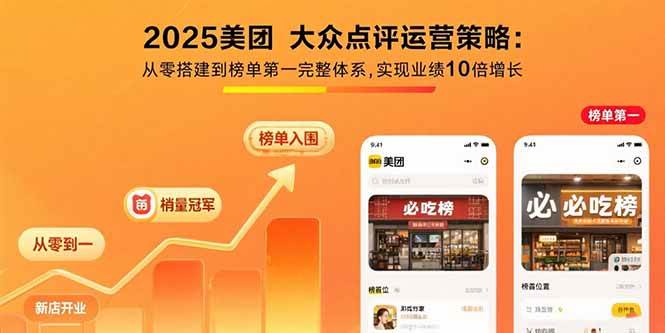 （15602期）2025美团 大众点评运营策略:从零搭建到榜单第一完整体系,实现业绩10倍增长-致富学堂