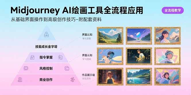 （15628期）Midjourney AI绘画工具全流程应用，从基础界面操作到高级创作-附配套资料-致富学堂