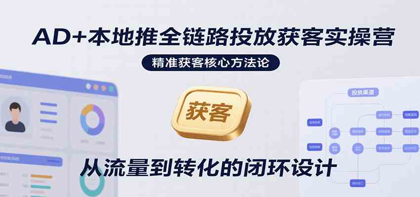 AD+本地推全链路投放获客实操营，快速掌握精准获客技巧，当天投放当天转化高效营销-致富学堂