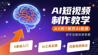 AI短视频制作教学，从0到1制作AI视频-致富学堂