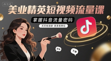 美业精英短视频流量课，掌握抖音流量密码，天天有询单，条条有转化-致富学堂