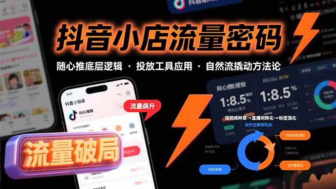 （15680期）抖音小店流量密码，随心推底层逻辑，投放工具应用，自然流撬动核心方法论-致富学堂