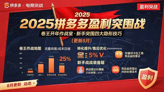 （15687期）2025拼多多盈利突围战：卷王开年作战室，新手突围四大隐形技巧(更新8月)-钰霖恒创