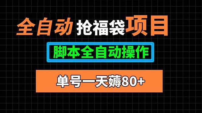 （15697期）全自动抢福袋项目，单号一天80+脚本全自动操作-致富学堂