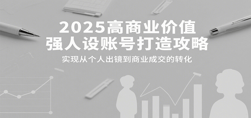 2025高商业价值强人设账号打造攻略，实现从个人出镜到商业成交的转化-致富学堂