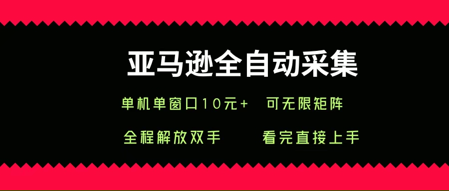 （15704期）亚马逊全自动采集，单机单窗口一天10+，可无限矩阵去做-致富学堂