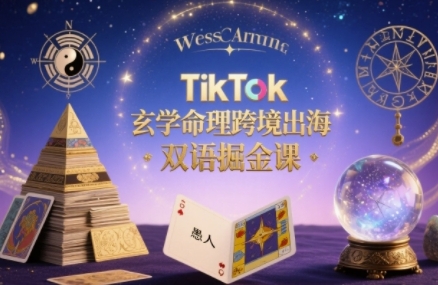 TikTok玄学命理跨境出海双语掘金课，手把手教你用命理知识精准直击海外用户痛点-致富学堂