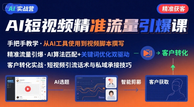 AI+短视频引爆精准客户实战营，手把手教你引爆Ai短视频精准流量-致富学堂