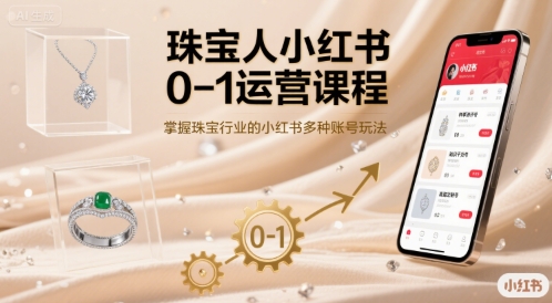 珠宝人小红书0-1运营课程，掌握珠宝行业的小红书多种账号玩法-致富学堂