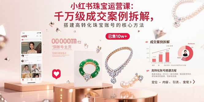 （15742期）小红书珠宝运营课：千万级成交案例拆解，搭建高转化珠宝账号的核心方法-致富学堂