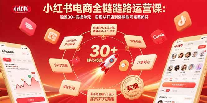 （15751期）小红书电商全链路运营课：涵盖30+实操单元，实现从开店到爆款账号完整闭环-致富学堂