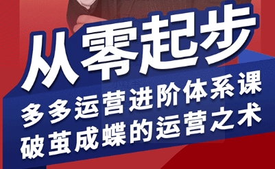 拼多多运营进阶系统课，从零起步，多多运营进阶体系课，破茧成蝶的运营之术-致富学堂