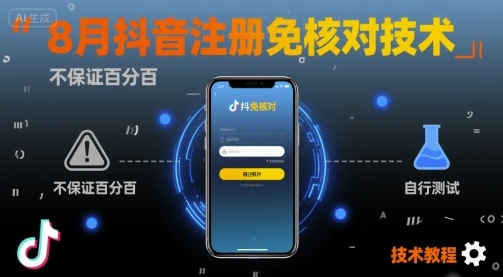 8月抖音注册免核对技术，不保证百分百，自测-致富学堂