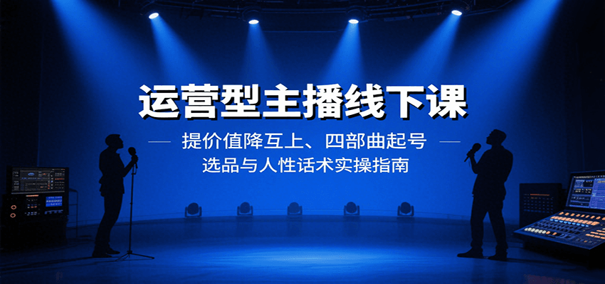运营型主播线下课：提价值降互上、四部曲起号、选品与人性话术实操指南-致富学堂