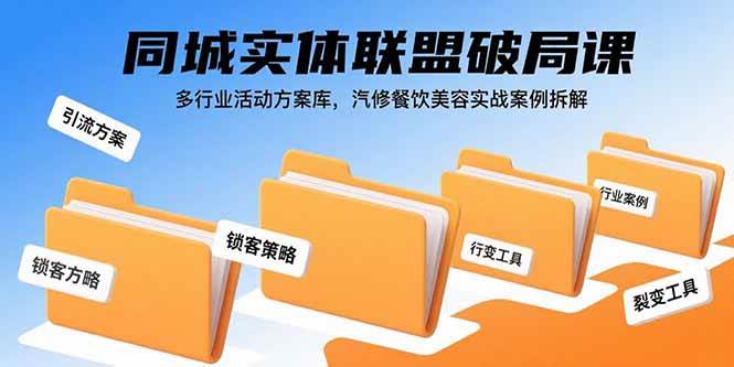 （15833期）同城实体联盟破局课，多行业活动方案库，汽修餐饮美容实战案例拆解-致富学堂