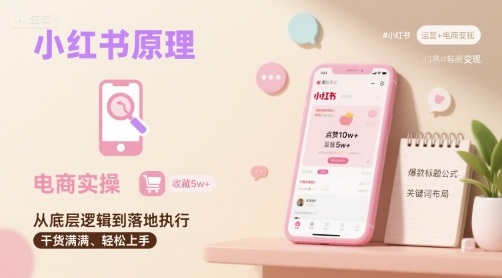 小红书原理以及详细实操流程，小红书电商教程-致富学堂