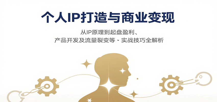 个人IP打造与商业变现，从IP原理到起盘盈利、产品开发及流量裂变等实战技巧全解析-致富学堂