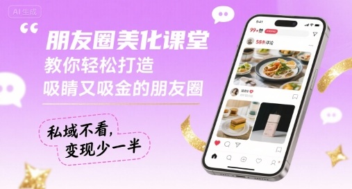 朋友圈美化课堂，教你轻松打造，吸睛又吸金的朋友圈，私域不看，变现少一半-致富学堂
