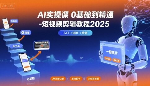AI实操课0基础到精通-短视频剪辑教程2025-致富学堂