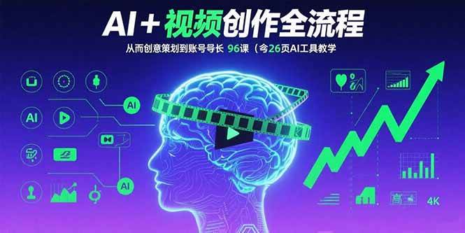 （15869期）AI+短视频创作全流程：从创意策划到账号增长，96节课(含26项AI工具教学)-致富学堂