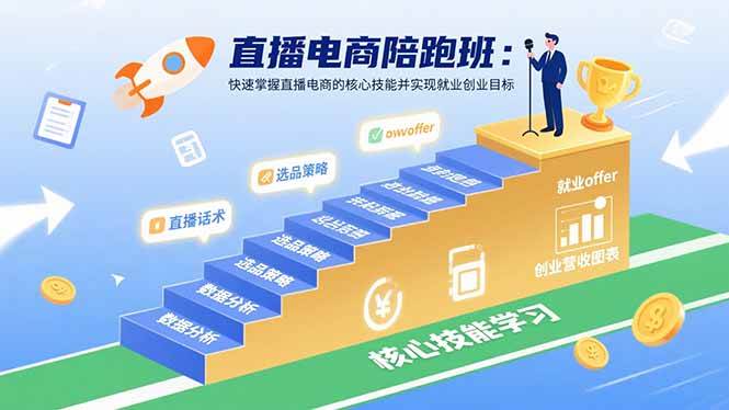 （15900期）直播电商陪跑班：快速掌握直播电商的核心技能并实现就业/创业目标-致富学堂