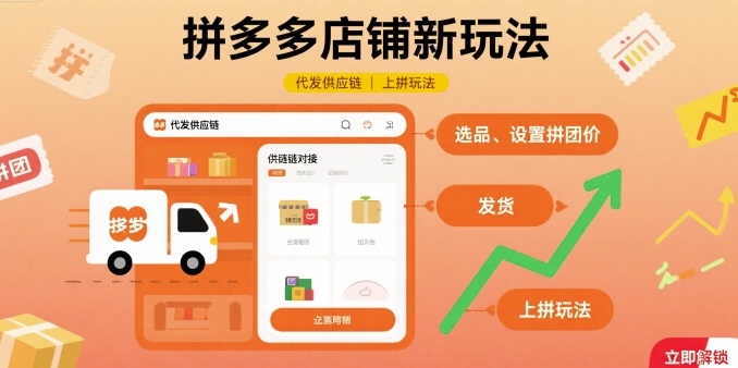 拼多多店铺新玩法，代发供应链上拼玩法-致富学堂