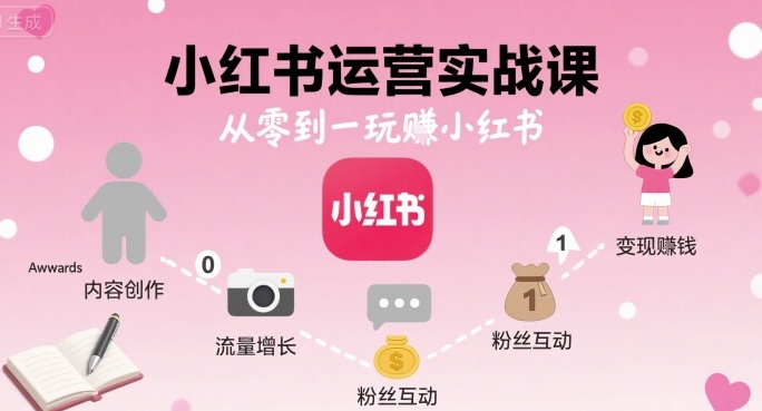 小红书运营实战课，从零到一玩賺小红书-致富学堂